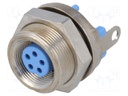 Connector: circular; socket; female; PIN: 5; gold-plated; 3A; IP65