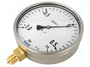 Manometer; -1÷6bar; Class: 1; 160mm; 80°C; IP54; stainless steel