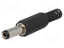 Plug; DC supply; female; 5,5/2,5mm; 5.5mm; 2.5mm; for cable; 14mm
