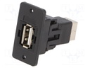 Adapter; USB A socket,USB B socket; SLIMS; USB 2.0; plastic; 29mm