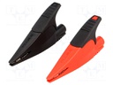 Crocodile clip; 10A; 1kVDC; red and black; Grip capac: max.20mm