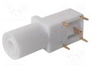Connector: 4mm banana; socket; 24A; 33mm; white; gold-plated