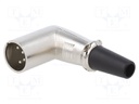 Plug; XLR; male; PIN: 4; angled 90°; for cable; soldering; silver