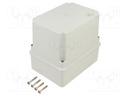 Enclosure: junction box; wall mount; plastic; grey