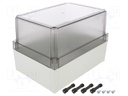 Enclosure: multipurpose; X: 180mm; Y: 255mm; Z: 175mm; MNX; grey; IK08