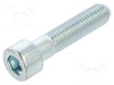 Screw; M10x45; 1.5; Head: cheese head; hex key; HEX 8mm; steel; zinc