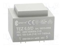 Transformer: encapsulated; 6VA; 230VAC; 15V; 400mA; Mounting: PCB