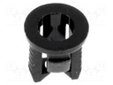 LED holder; 3mm; one-piece; black; UL94V-2; L: 5.7mm; Mat: polyamide