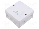 Enclosure: junction box; X: 102mm; Y: 102mm; Z: 57mm; IP66; white