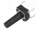 Microswitch TACT; SPST; Pos: 2; 0.05A/12VDC; THT; 1.27N; 6x6x3.5mm