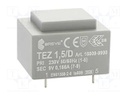 Transformer: encapsulated; 1.5VA; 230VAC; 9V; 166.6mA; IP00; 70g