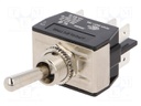 Switch: toggle; Pos: 2; DPDT; ON-ON; 10A/250VAC; Toggle: round; 100mΩ