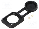 Socket gasket with dust cap; black; Case: XLR standard; 19x24mm