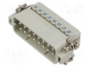 Connector: HDC; contact insert; male; CDA; PIN: 16; 16+PE; 16A; 600V