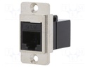 Coupler; DUALSLIM; Cat: 5e; Layout: 8p8c; RJ45 socket,both sides