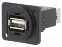 Coupler; USB A socket,USB B socket; FT; USB 2.0; metal; 19x24mm
