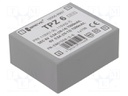 Transformer: mains; 6VA; 115VAC; 6V; 6V; Mounting: PCB; IP00