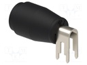 Connector: 4mm banana; socket; 25A; black; nickel plated; PCB; 28mm