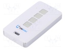 Remote control; Dim: 72x39x13mm; 2.4GHz; Range: 100m; Plating: ABS