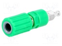 Socket; 4mm banana; 36A; 30VAC; 60VDC; Cutout: Ø6mm; green