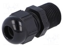 Cable gland; NPT3/8"; IP68; Mat: polyamide; black