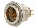Socket; XLR mini; male; PIN: 6; soldering; 1.2A; 0.38mm2