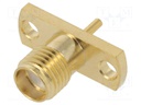 Socket; SMA; female; straight; soldering; for panel mounting