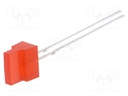 LED; rectangular; 1.8x7.05mm; red; 150÷220mcd; 30°; Front: flat