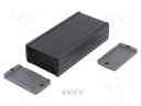 Enclosure: multipurpose; with panel; TEKAL; X: 60mm; Y: 115mm; black