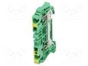 Splice terminal: rail; 2.5mm2; ways: 1; terminals: 2; yellow-green