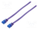 Patch cord; U/UTP; 6a; stranded; Cu; PVC; violet; Len: 2m; 32AWG