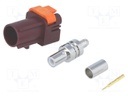 Plug; FAKRA II SMB; male; straight; RG174,RG316; crimped; claret