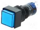 Switch: push-button; Pos: 2; SPDT; 0.5A/250VAC; 1A/24VDC; blue; blue