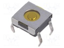 Microswitch TACT; SPST-NO; Pos: 2; 0.05A/12VDC; THT; none; 1.6N