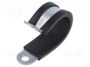 Fixing clamp; ØBundle : 24mm; W: 15mm; steel; Cover material: EPDM