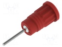 Connector: 4mm banana; socket; 36A; red; nickel plated; insulated