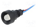 Indicator: LED; recessed; 12VDC; 12VAC; Cutout: Ø13mm; IP40; plastic