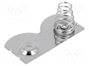 Button-like/spring contact(right); Mounting: push-in; Batt.no: 2