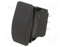 ROCKER; DP3T; Pos: 3; (ON)-OFF-(ON); 20A/14VDC; black; IP56; none