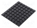 Self-adhesive foot; H: 3.6mm; black; polyurethane; Dim: Ø12.7mm