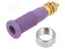 Connector: 2mm banana; socket; 10A; 1kV; 31mm; violet; M3,screw