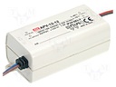 Power supply: switched-mode; LED; 10W; 5VDC; 2A; 90÷264VAC; IP42