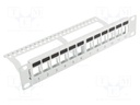 Patch panel; white; Number of ports: 12; rack 10"; RACK; Height: 1U