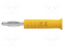 Connector: 4mm banana; plug; 10A; 30VAC; 60VDC; yellow; 18.1mm