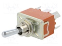 Switch: toggle; Pos: 3; DP3T; ON-OFF-ON; 15A/250VAC; 15A/30VDC