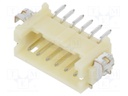Socket; wire-board; male; DF13; 1.25mm; PIN: 6; SMT; on PCBs; tinned