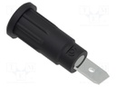 Connector: 2mm banana; socket; 10A; 31.1mm; black; faston terminal