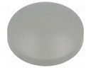 Button; round; grey; Mat: plastic