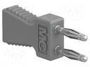 Connector: 2mm banana; stackable safety shunt; 10A; grey; 30.4mm