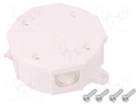 Enclosure: junction box; Ø: 80mm; Z: 38mm; IP41; white
